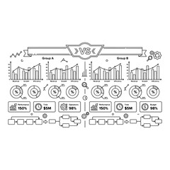 Naklejka premium Business performance comparison dashboard with charts and flowcharts comparison dashboard business analytics analysis performance infographic statistics