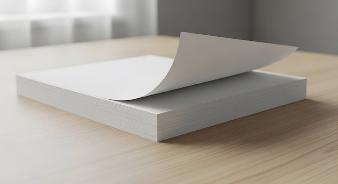 Blank open notepad note paper layout on wood table mockup