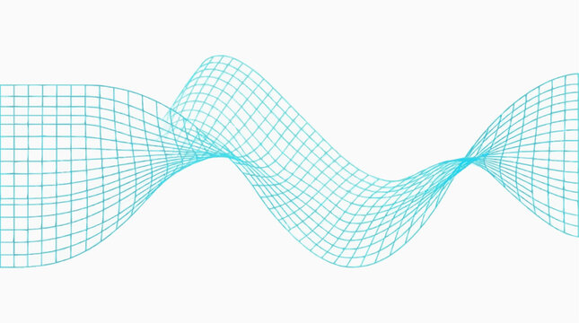 Abstract blue waveform graphic