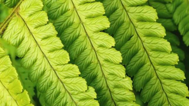 Bright vivid green fern bracken leaf Pteridium aquilinum close up background stock footage