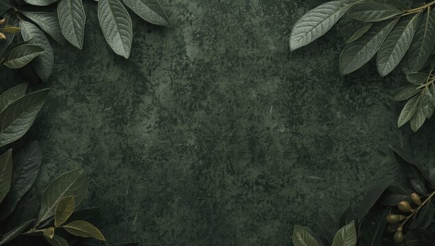 Leafy olive green natural texture background ideal for Pinterest pin mockup with copy space