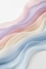 Obraz premium Abstract pastel waves flowing in layered curved ribbons across soft background