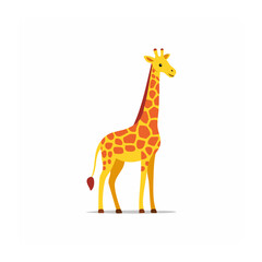 Obraz premium Flat design illustration of a giraffe