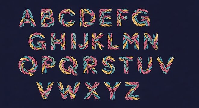 Alphabet letters with intricate colorful floral pattern alphabet colorful