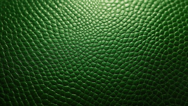 Vibrant green leather with embossed shagreen design under soft studio light