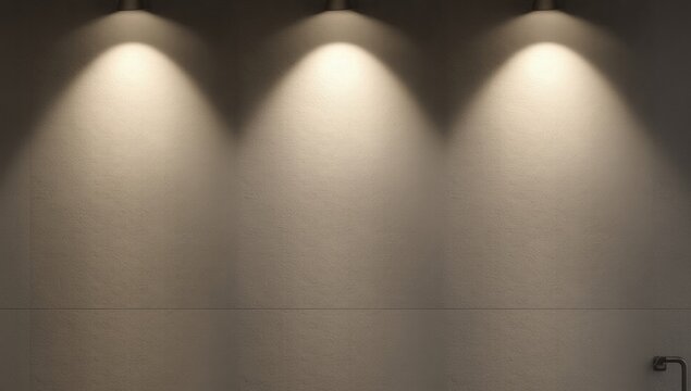 stylish cement downlight illuminated interior wall with textured surface
