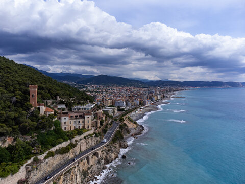 View of the Borghetto Santo Spirito Castle in Liguria