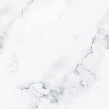 Grey Tile Floor. Light Marble Stone Pattern. White Marble Background. Light Abstract Watercolor. Vector Seamless Template. White Alcohol Ink Repeat. Grey Water Color Watercolor. Grey Elegant Pattern.