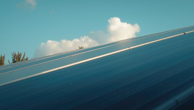 Solar powered water heating installation contributing to renewable energy