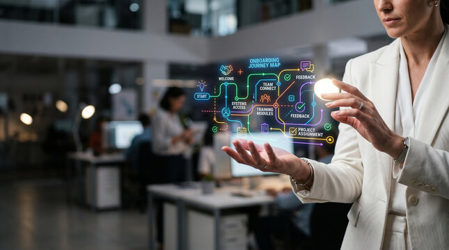 Employee onboarding journey map customer journey mapping team connect training module feedback
