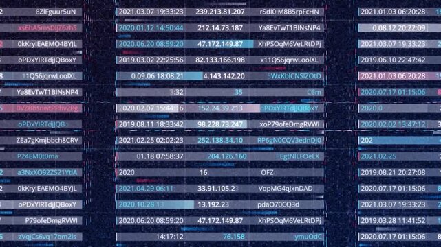 Digital Password And Address Data Stream Animation
