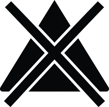 A 3D illustration of a black and white hazard warning sign featuring a bold cross symbol and a wrong mark design on a white background