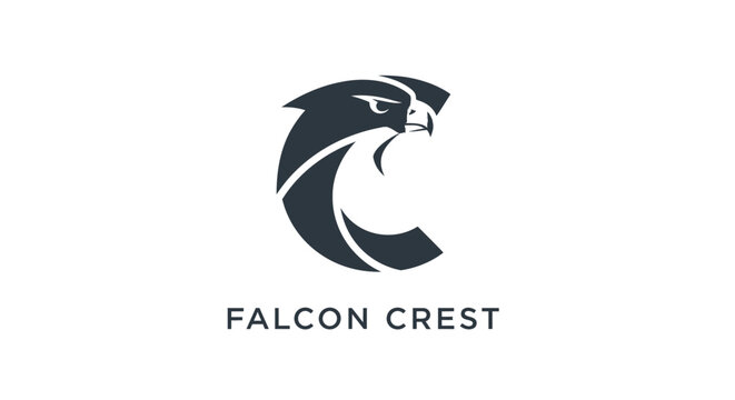 Logo design featuring a falcon head.