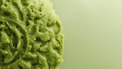 Obraz premium Up close depiction of the complex textures of a matcha flavored treat