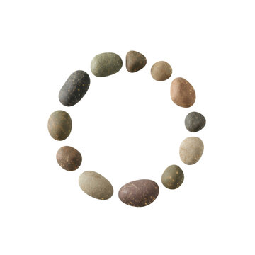 Circle of Smooth River Stones Arranged in a Ring