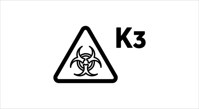 Biohazard Symbol K3 Warning Signage.