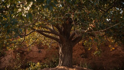 Fototapeta premium Native yerba mate tree thriving under ecofriendly farming