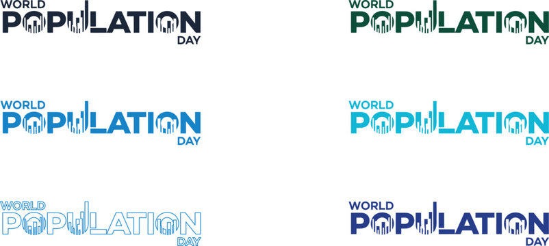 World population day awareness logos