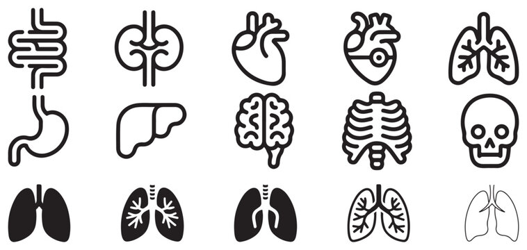 Anti-smoking and lung health awareness icons set vector illustration eps 10