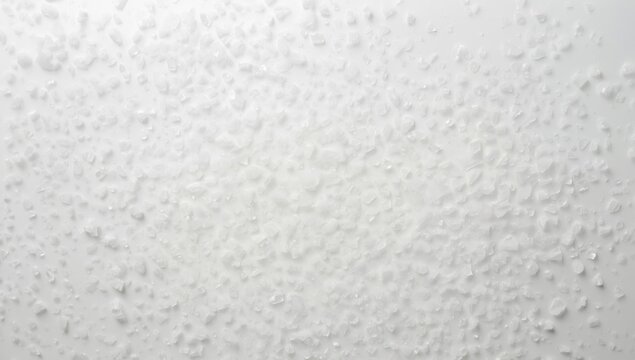 Overhead shot showing granular salt spread across a polished white backdrop