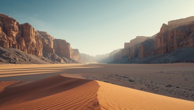 Historic Silk Road desert setting showing erosion impact on Crescent Moon Spring area