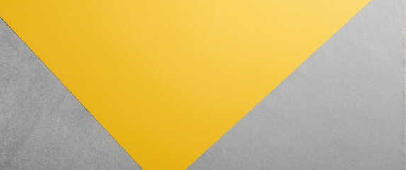 Minimalist yellow and gray geometric paper background featuring trend color concept and copy space