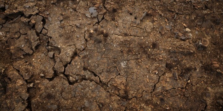 Weathered ground texture background with natural roughness and copy space