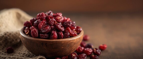 Naklejka na ściany i meble Nutrient dense dried cranberries in aromatic snack bowl