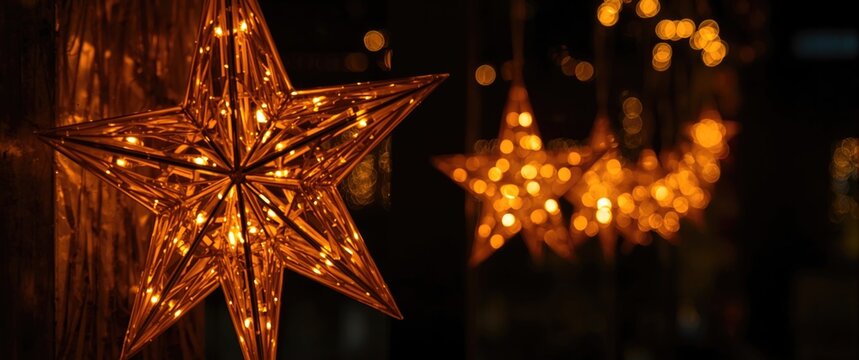 Low light glowing star shaped parol lantern perfect for festive Christmas celebrations