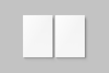 Fototapeta premium Blank Hardcover Book Mockup Stack on Gray Background