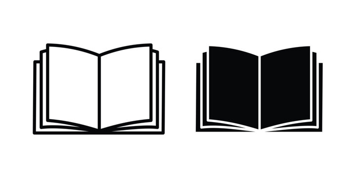 Book open icon. Editable line vector element set