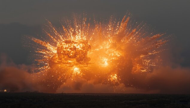 Simultaneous twin explosions with shockwaves