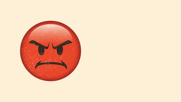 Simple angry emoji illustration showing displeased expression