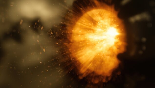 Muzzle flash captured in detail and extracted from background