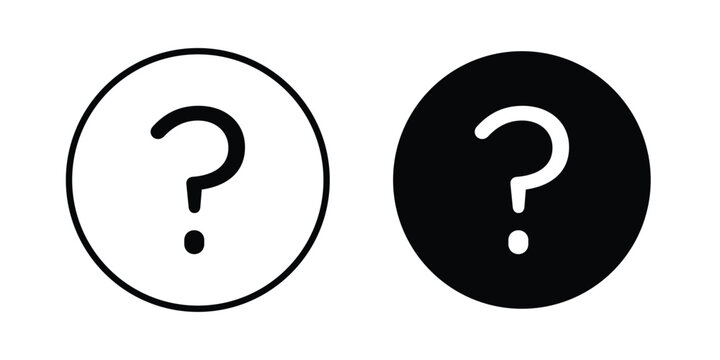 Interrogation icon. Editable line vector element set