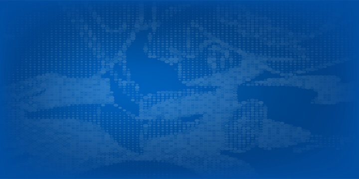 Dot blue pattern screen led light gradient texture background. Abstract technology big data digital background. 3d rendering.