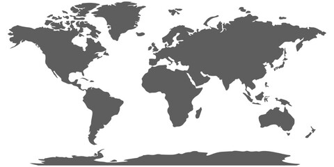 Fototapeta premium Black Background World Map Vector Illustration with Global Continents and Countries