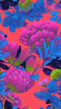 Vibrant floral pattern illustration