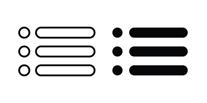 Menu icon. Editable line vector element set