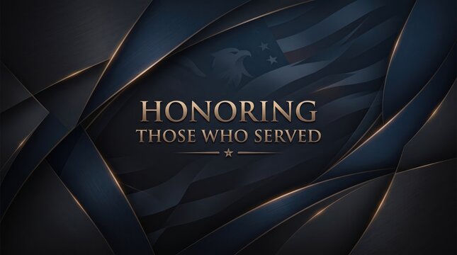 Veterans Day (USA Elegant text design honoring those who served with star and geometric background