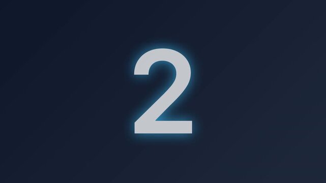 Countdown Timer Display Showing Number Two on Dark Background with Modern Digital Design and Minimalistic View