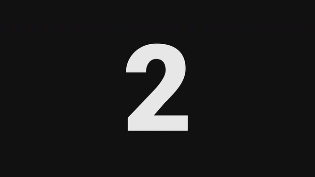 Countdown timer number two displayed on dark background, digital countdown concept, minimalistic graphic, technology, and time visualization