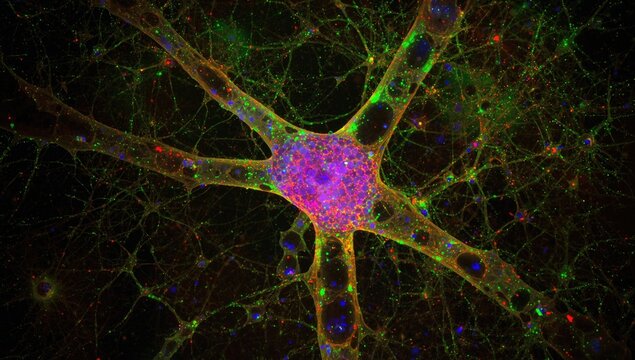 Histological analysis of pseudounipolar neurons stained by H and E at forty magnification
