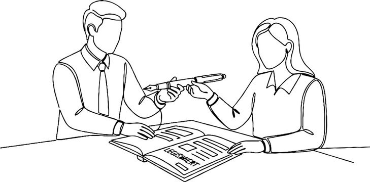 Colleagues reviewing important documents with laser pointer.