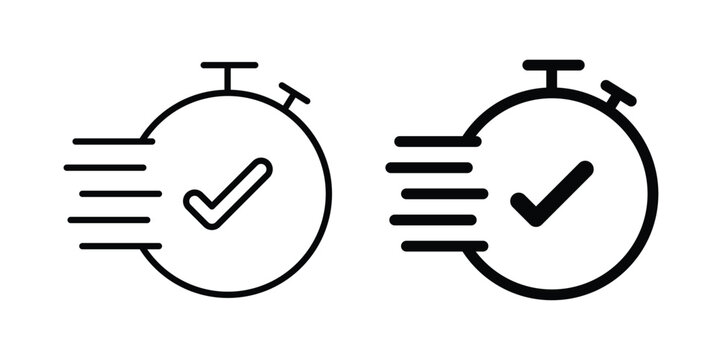 quick response icon. Editable line vector element set