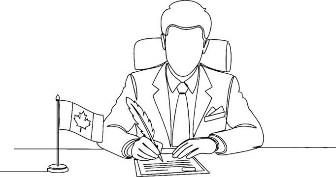 Business professional signing important documents at desk.