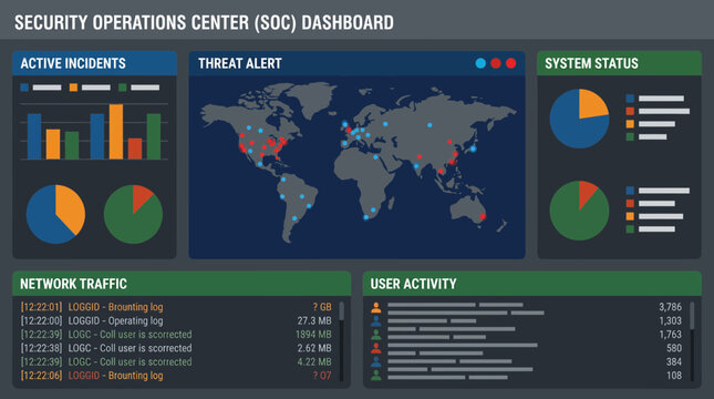 Security Operations Center SOC Dashboard Real-Time