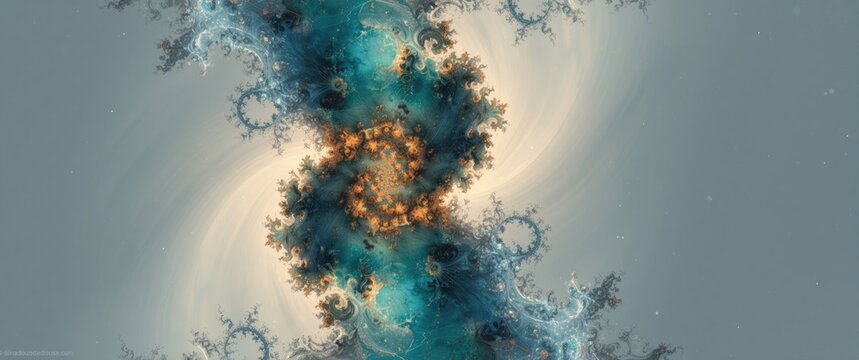 Outer space fractal visuals generated from computer algorithms