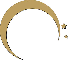 golden crescent moon and star © gizem