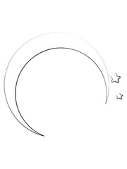 line art crescent moon and star © gizem